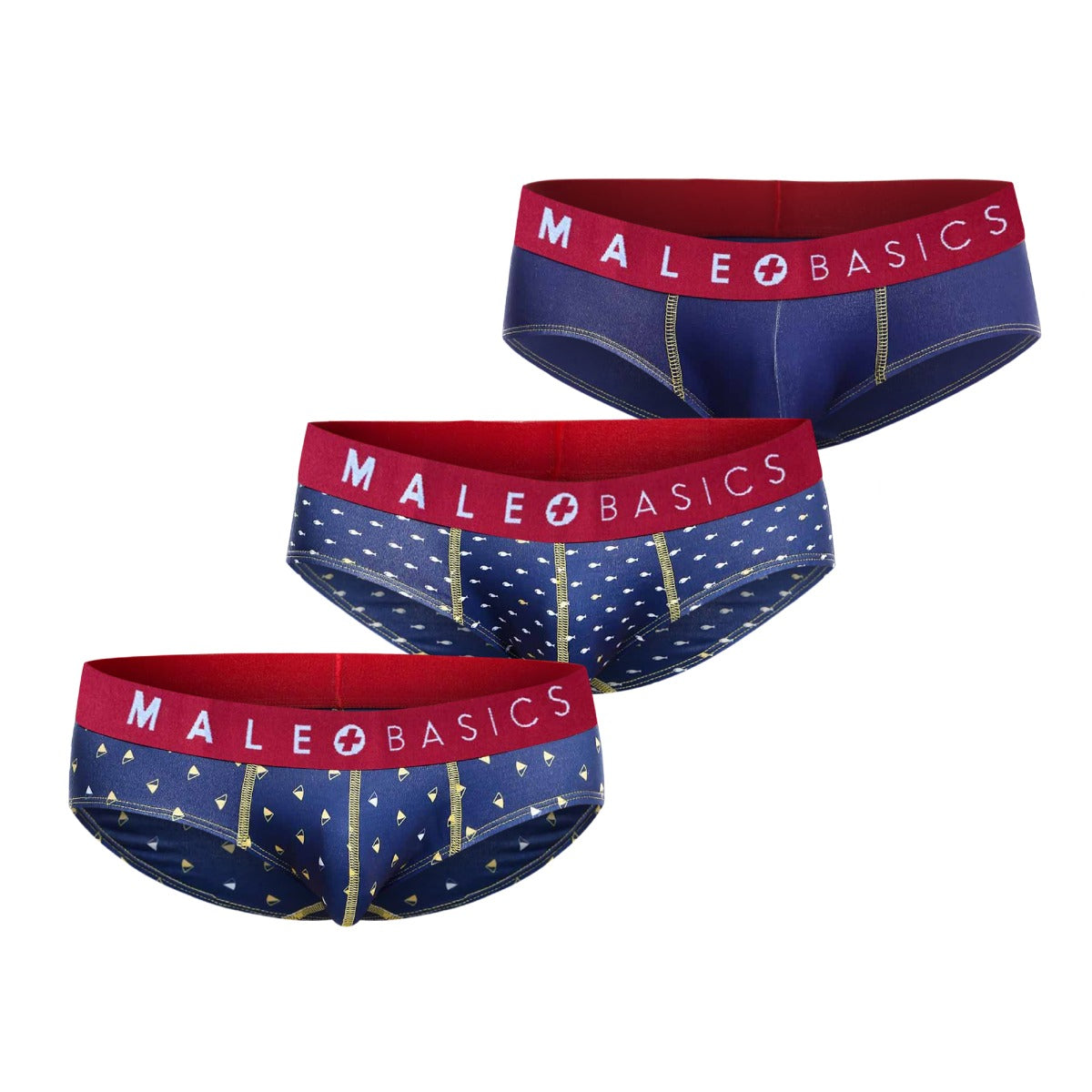 MaleBasics Nuevo Calzoncillos Marine- Paquete x 3